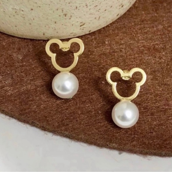 Mickey Minnie Mouse Pearl Earrings - Picture 3 of 8